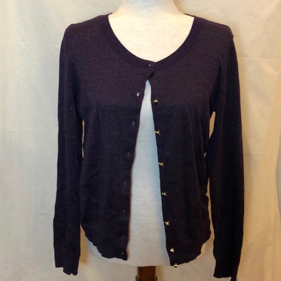 Talbots purple sparkle cardigan - Picture 1 of 7